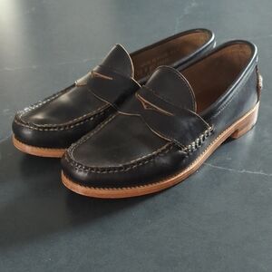Rancourt & Co. Black Leather Pinch Penny Loafers - 10 D